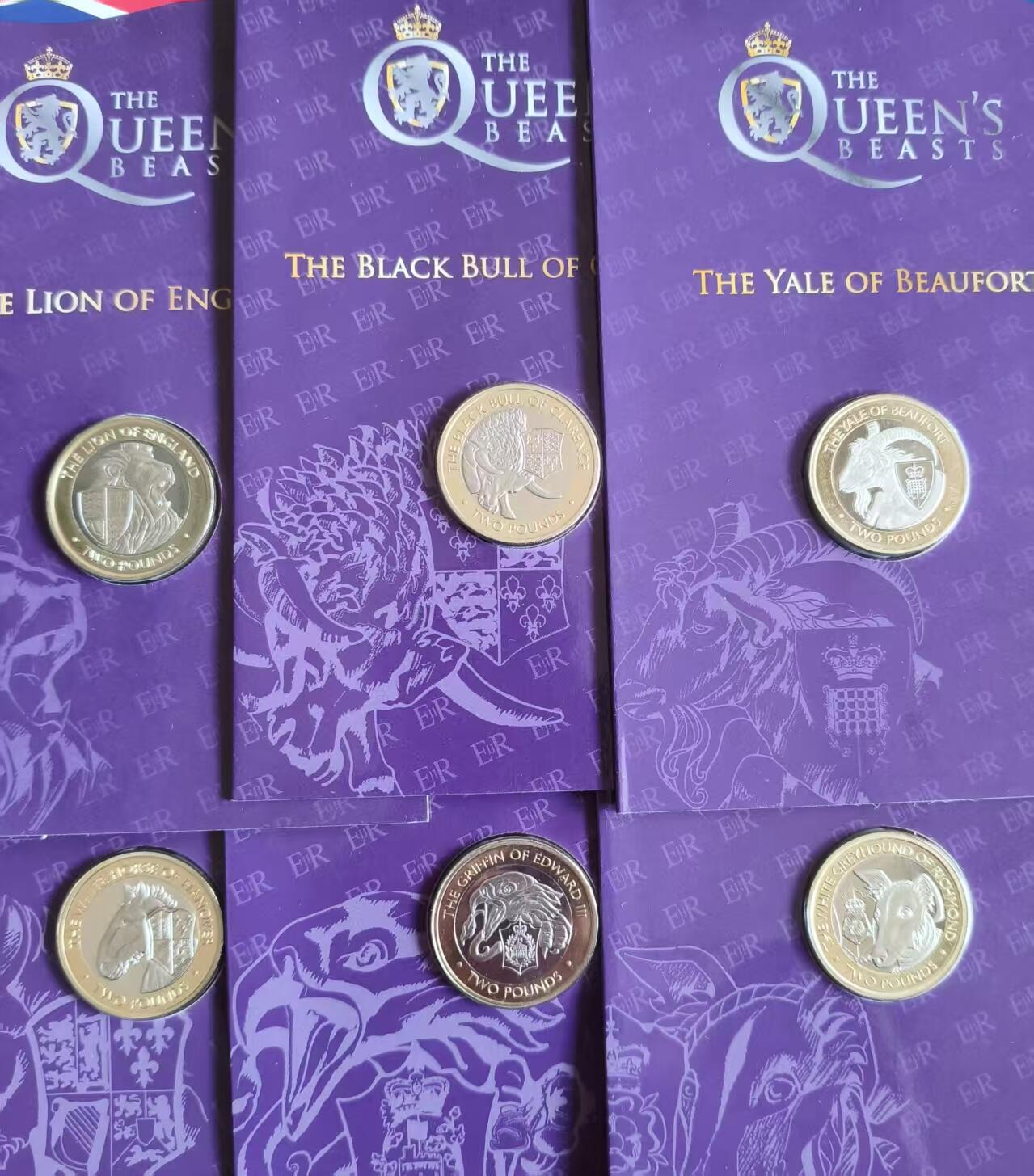 ❤️【币观天下】❤️ 第339期钱币拍卖- 2026.1.16周五晚上6点半场-长期征集拍品 2021年女王的神兽两镑十枚套 英属印度洋地区发行 ，论神兽首推特凯的78年大套，相比最新英国的神兽系列构图和韵味不止强了几个档次。英国本土的神兽实话感觉设计欠佳，甚至比不上这套，博乔伊名誉保证，发行量2750套，铜镍合金镶嵌，一次买全，省去单独配套的时间