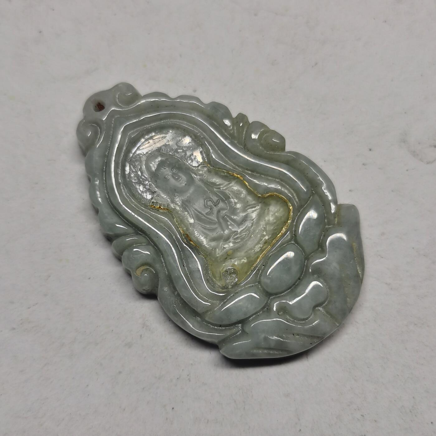 杂件专场94期 金镶玉吊坠，金被扣去卖了只剩玉