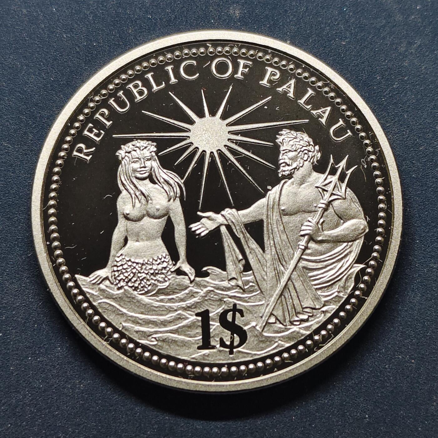 【全场包邮】纯粹捡漏拍494场 帕劳1994年1元独立日彩色精制纪念币