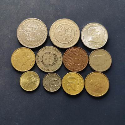 【全场包邮】纯粹捡漏拍494场 - 美洲各国各年份散币11枚一组-巴西+委内瑞拉+乌拉圭+智利+哥斯达黎加等