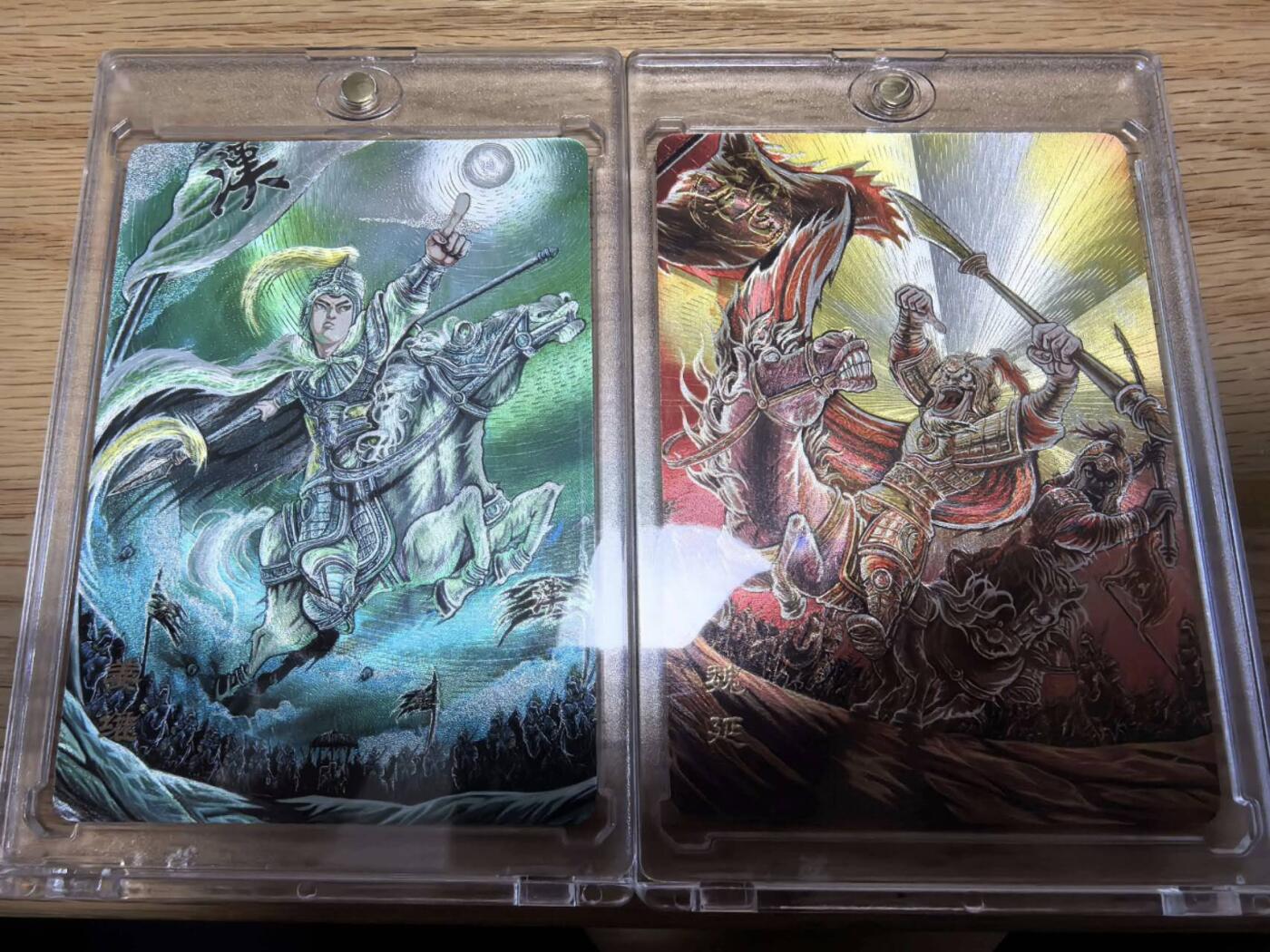 光影卡牌第28期，各家亲签，各家套卡，持续收拍品 万享三国斗星录五虎礼盒魏延姜维双将折光粗闪原封卡砖2张