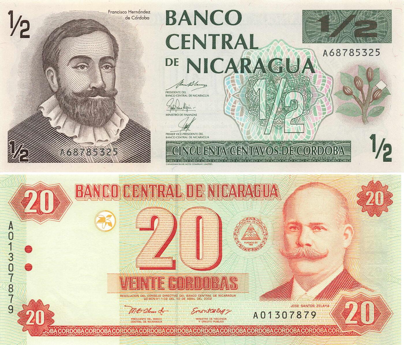 小福收藏拍卖第199期 裸钞场 本期有多张豹子号靓号 瑞士1000法郎 经典提香 毛里求斯首发年大全套 白俄罗斯5000000卢布 苏里南10000盾  爱沙尼亚  苏丹 西班牙 保加利亚 古巴等多国精美纸币 尼加拉瓜 1992年 1/2科多巴+2002年 20科多巴 首版 A冠 1组2张 unc