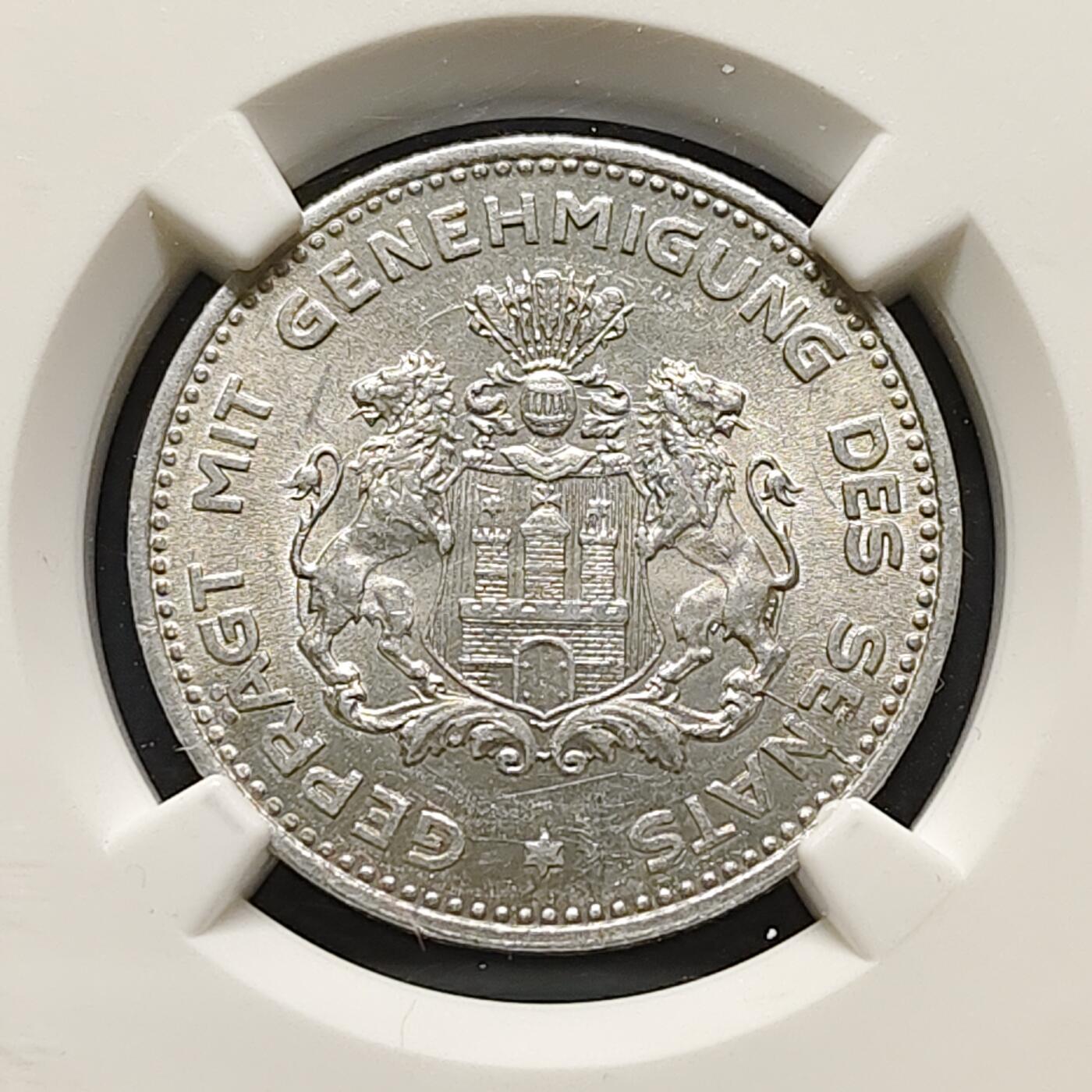 【全场包邮】纯粹捡漏拍495场-持续更新中 德国紧急状态汉堡1923年1/10马克-NGC MS63