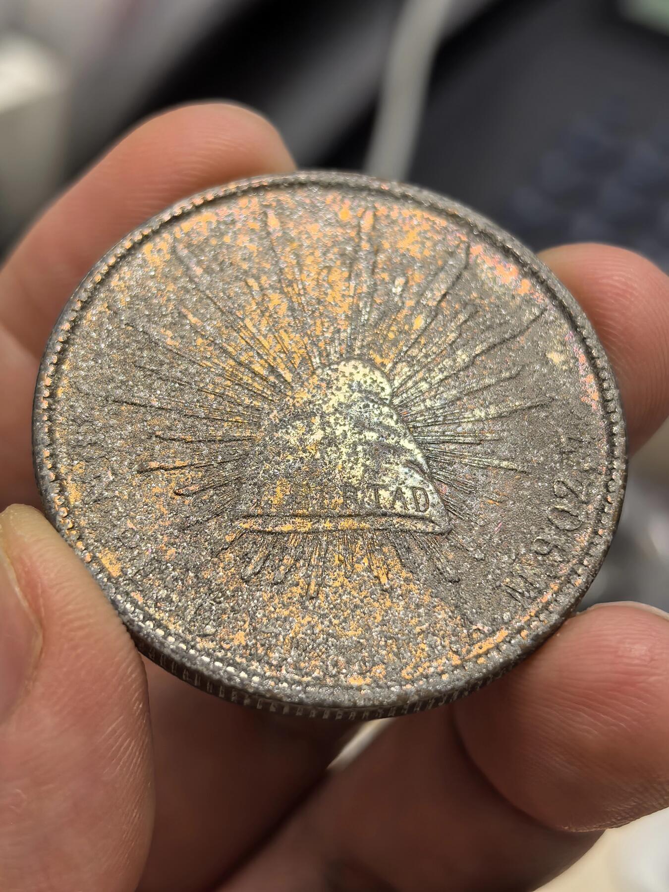 博洋堂世界钱币拍卖第157期（全场包邮） 墨西哥1900年MO AM版直边鹰洋 五彩原光