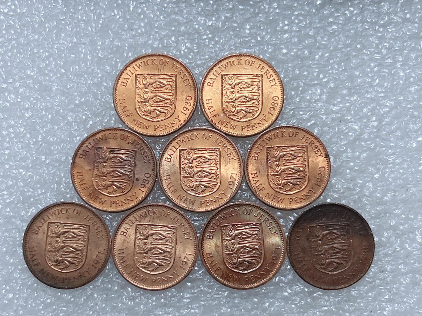 第一海外回流一元起拍收藏 散集专场  第292期 英属泽西岛1/2便士硬币 9枚