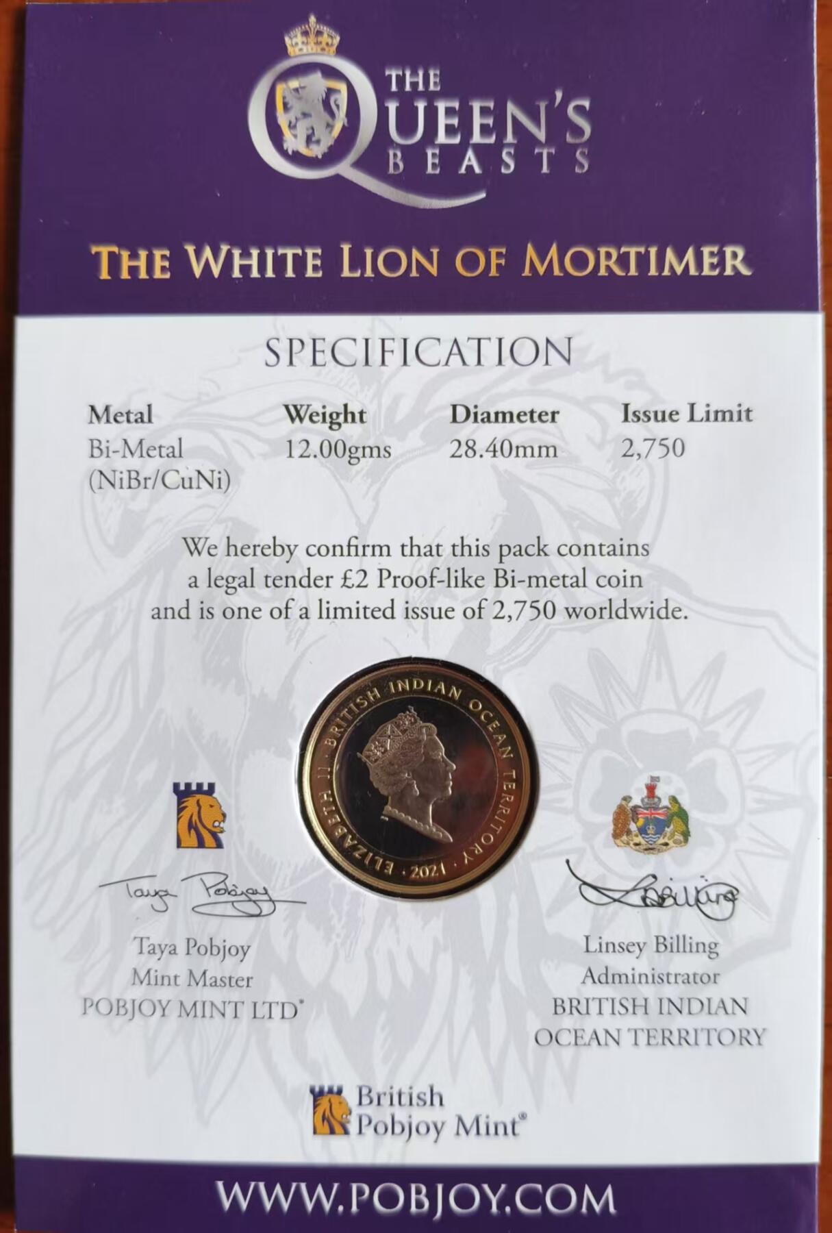 ❤️【币观天下】❤️ 第339期钱币拍卖- 2026.1.16周五晚上6点半场-长期征集拍品 2021年女王的神兽两镑十枚套 英属印度洋地区发行 ，论神兽首推特凯的78年大套，相比最新英国的神兽系列构图和韵味不止强了几个档次。英国本土的神兽实话感觉设计欠佳，甚至比不上这套，博乔伊名誉保证，发行量2750套，铜镍合金镶嵌，一次买全，省去单独配套的时间