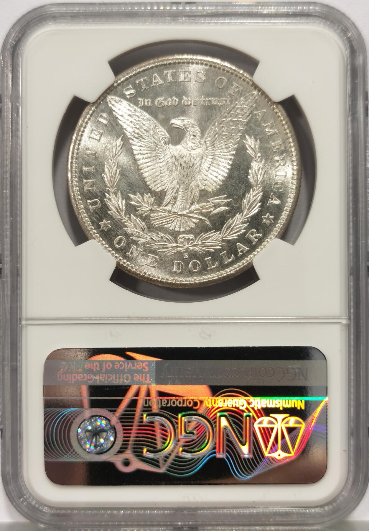 博洋堂世界钱币拍卖第157期（全场包邮） NGC MS66 美国1881 S 摩根 双面五彩包浆