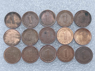 第一海外回流一元起拍收藏 散集专场  第292期 - 德国1芬尼硬币 15枚