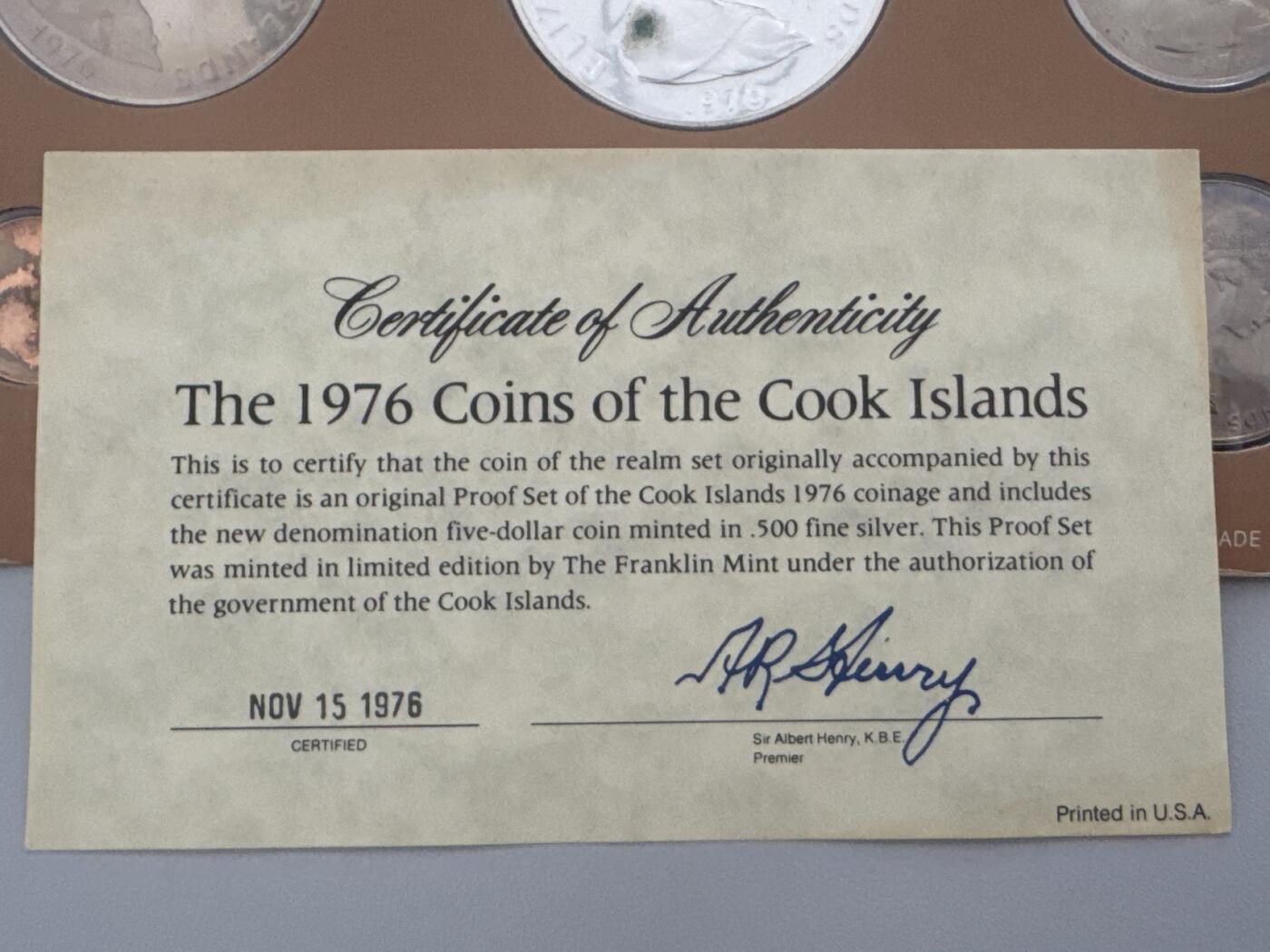 ❤️【币观天下】❤️ 第339期钱币拍卖- 2026.1.16周五晚上6点半场-长期征集拍品 库克群岛76年精制1套含一枚银币有氧化