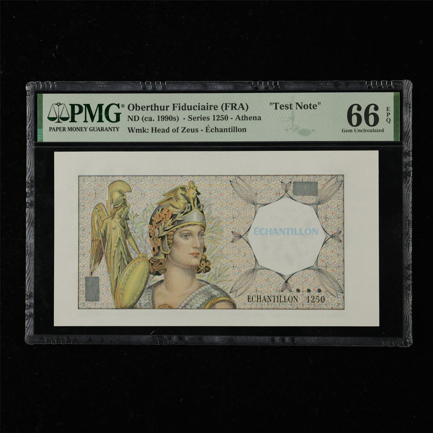 【亘邦集藏】第218期拍卖 1990年 法国测试钞1250 PMG 66EPQ 2240826-023