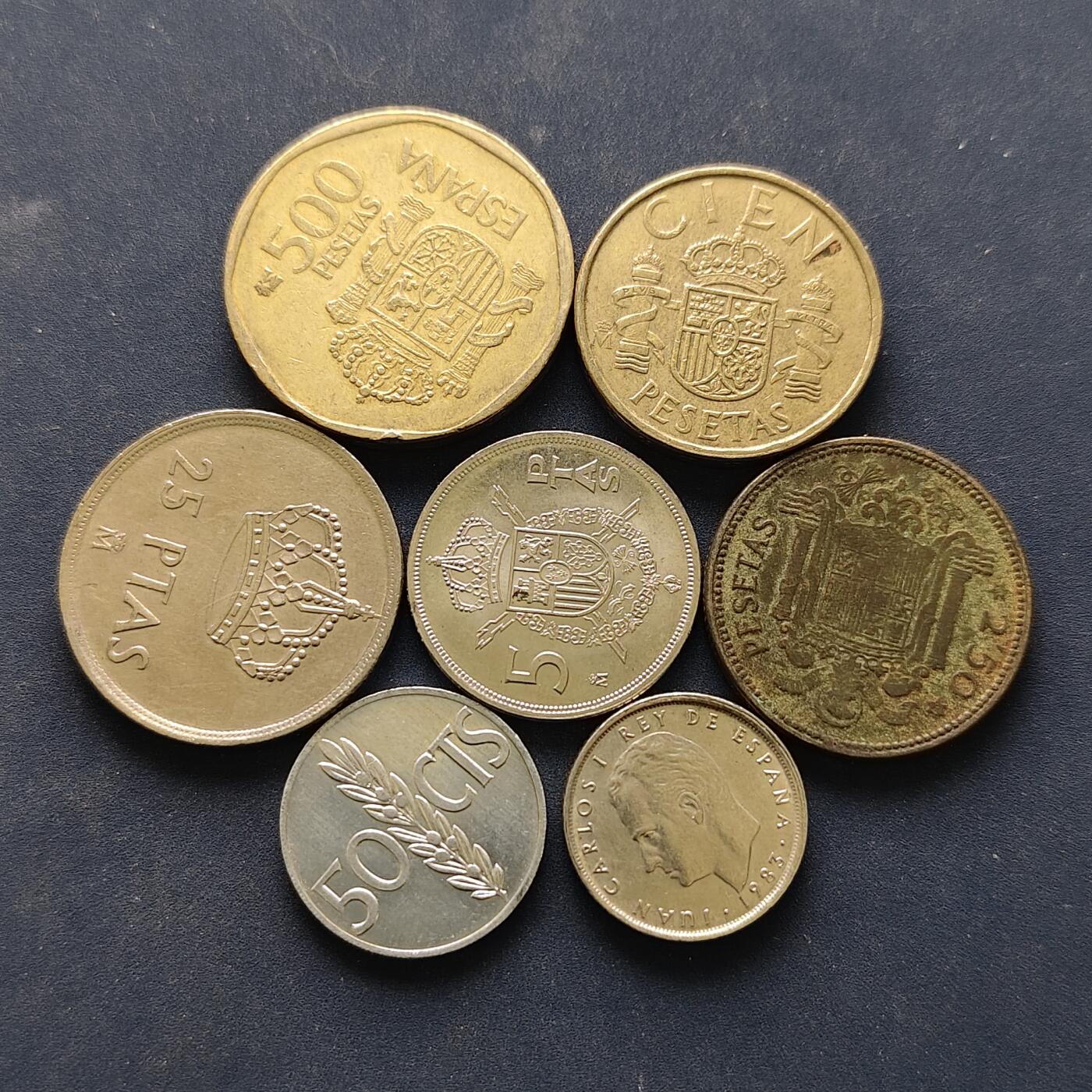 【全场包邮】纯粹捡漏拍494场 西班牙各年份7枚套币