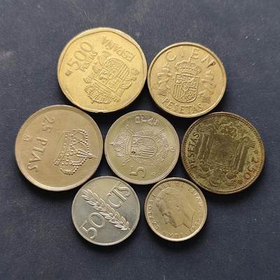 【全场包邮】纯粹捡漏拍494场 - 西班牙各年份7枚套币