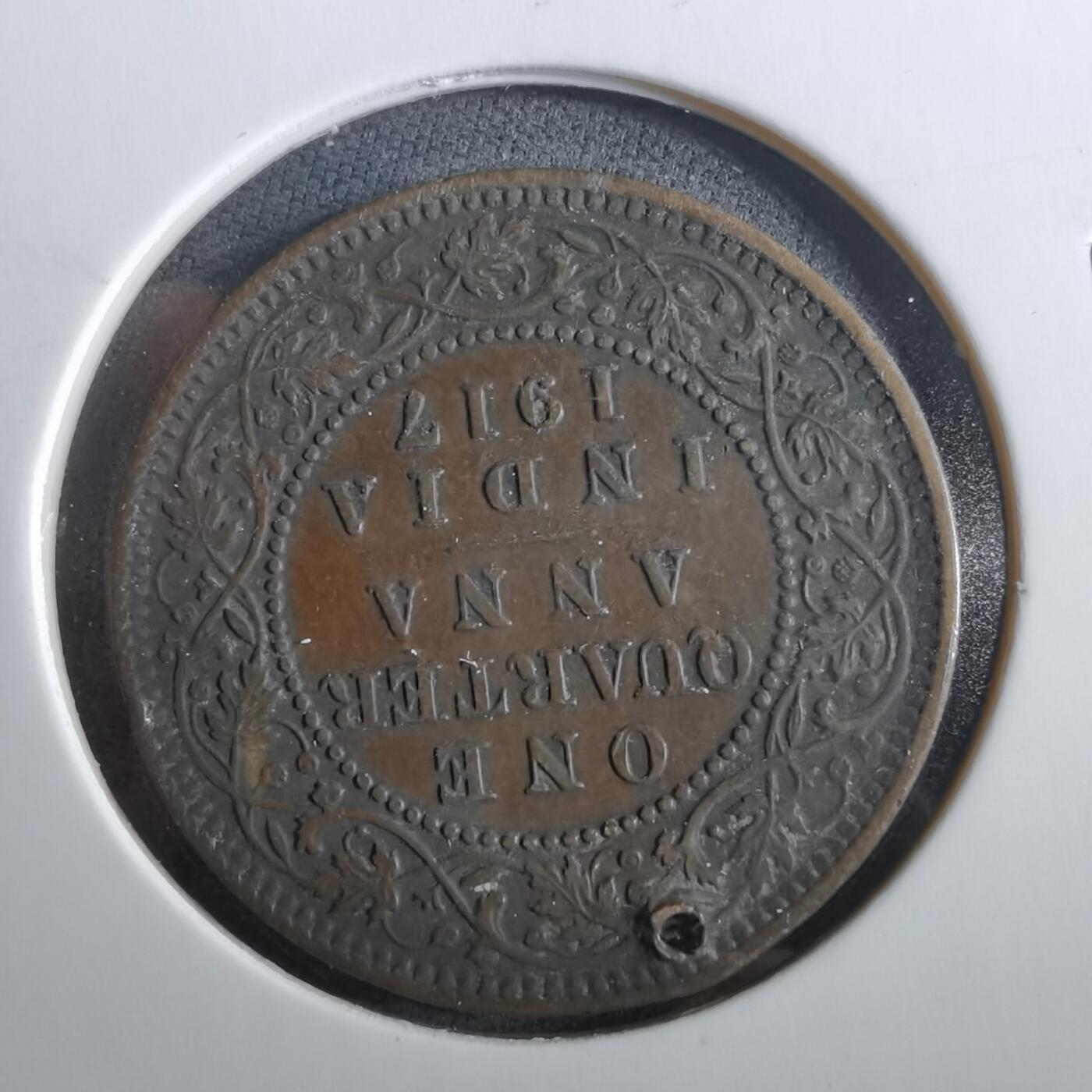 沼泽如烟--第960场 英属印度1917年四分之一安娜