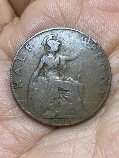 2026年第七场(总第一百七十六场）外国好品散币场(免佣金) - 英国🇬🇧1921年半便士(乔治五世第一版)