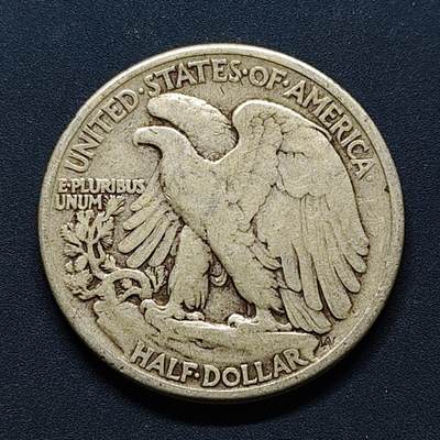 【全场包邮】纯粹捡漏拍494场 - 美国1942年行走女神半元银币【30.6毫米12.5克，纯银价约224元（按20元银价折算）】