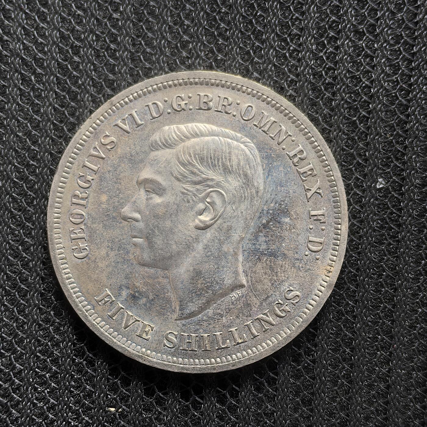 道一币馆币章第一百六十二场 绿色原盒证 英国1951年乔治六世镍马剑银币