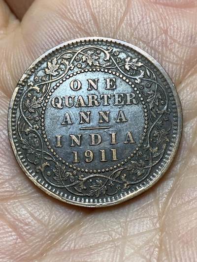 2026年第七场(总第一百七十六场）外国好品散币场(免佣金) - 少见年份–英属印度1911年1/4安娜(乔治五世加冕年，首发年，C版加尔各答造)