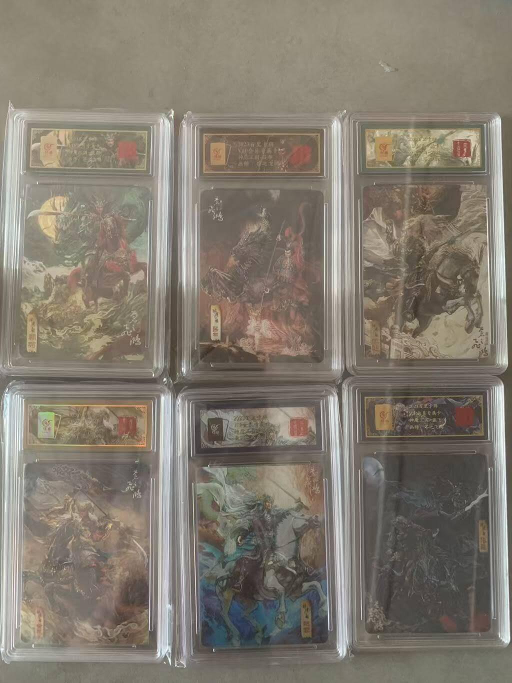 光影卡牌第28期，各家亲签，各家套卡，持续收拍品 百里苍之飞鸿神魔三国，五虎＋吕布，粗闪工艺
