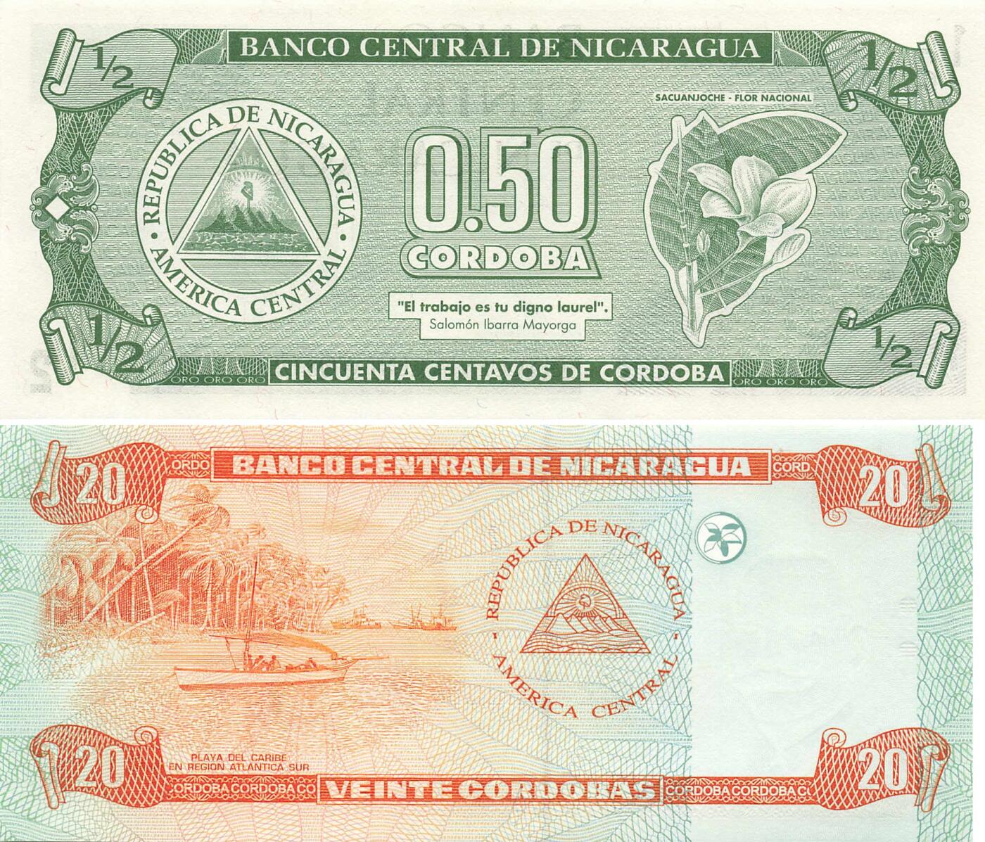 小福收藏拍卖第199期 裸钞场 本期有多张豹子号靓号 瑞士1000法郎 经典提香 毛里求斯首发年大全套 白俄罗斯5000000卢布 苏里南10000盾  爱沙尼亚  苏丹 西班牙 保加利亚 古巴等多国精美纸币 尼加拉瓜 1992年 1/2科多巴+2002年 20科多巴 首版 A冠 1组2张 unc