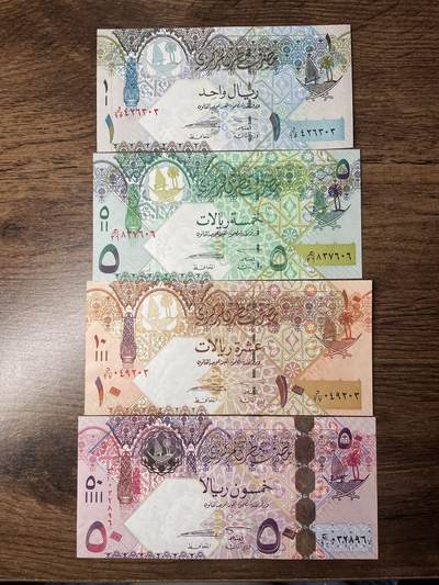 卡塔尔 2008版4张 UNC - 卡塔尔 2008版4张 UNC