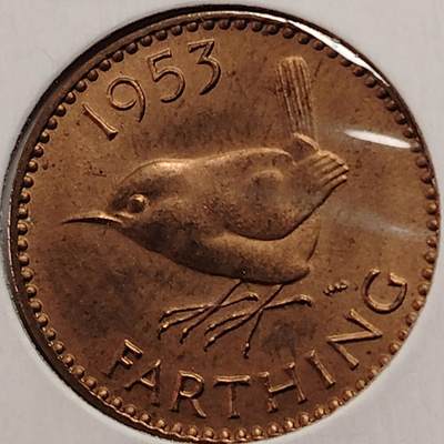 布加迪🐬～世界钱币(上海)🌾第 269 期 /  各国套币和散币 - 英国🇬🇧 1953年 1法新