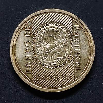 【全场包邮】纯粹捡漏拍494场 - 葡萄牙1996年500埃斯库多国家银行150年纪念银币【30毫米14克，纯银价约140元（按20元银价折算）】