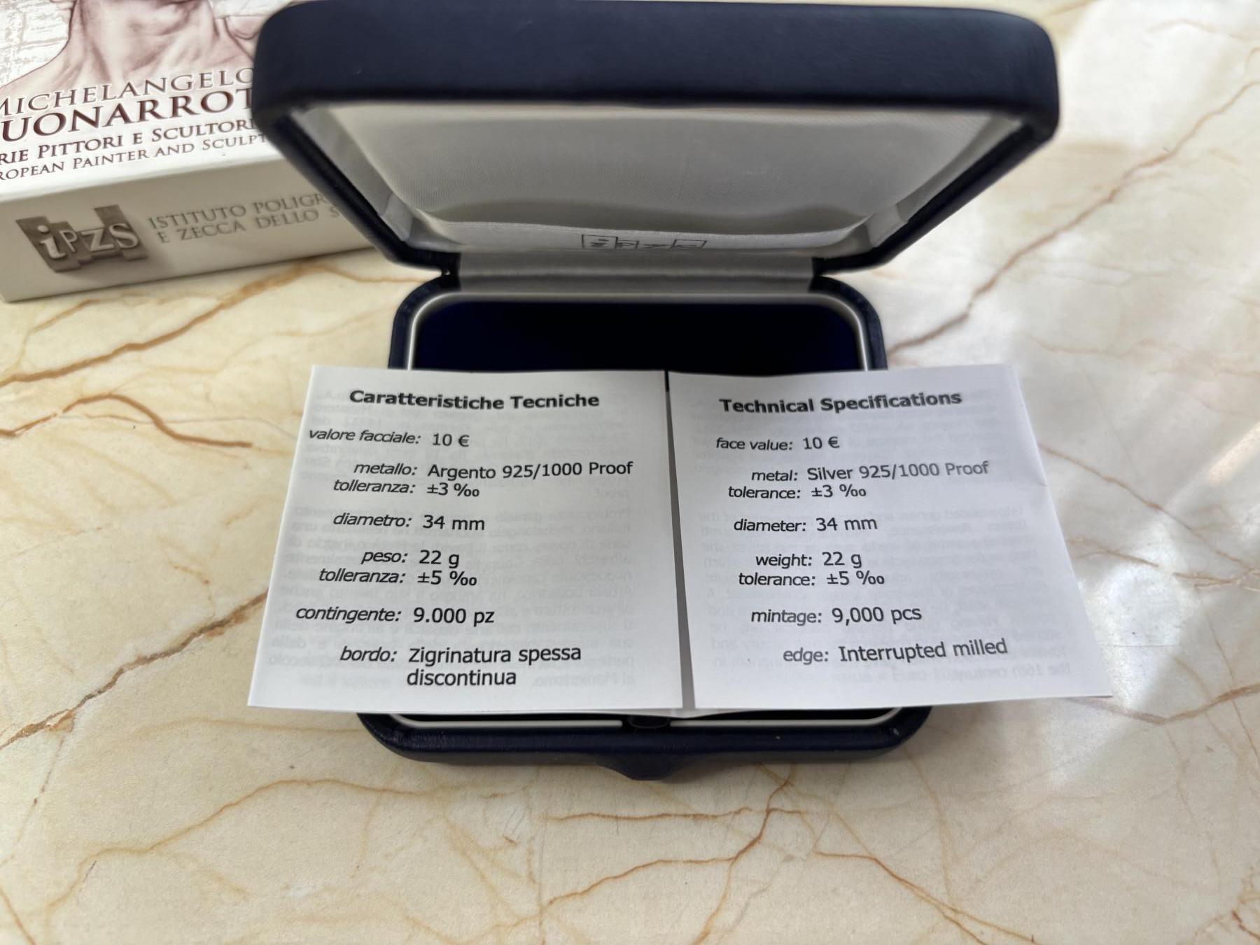 第188期拍卖 意大利2012年开朗基罗和大卫像精制纪念银币NGC-PF69原盒证书，925银，22克，发行17000枚