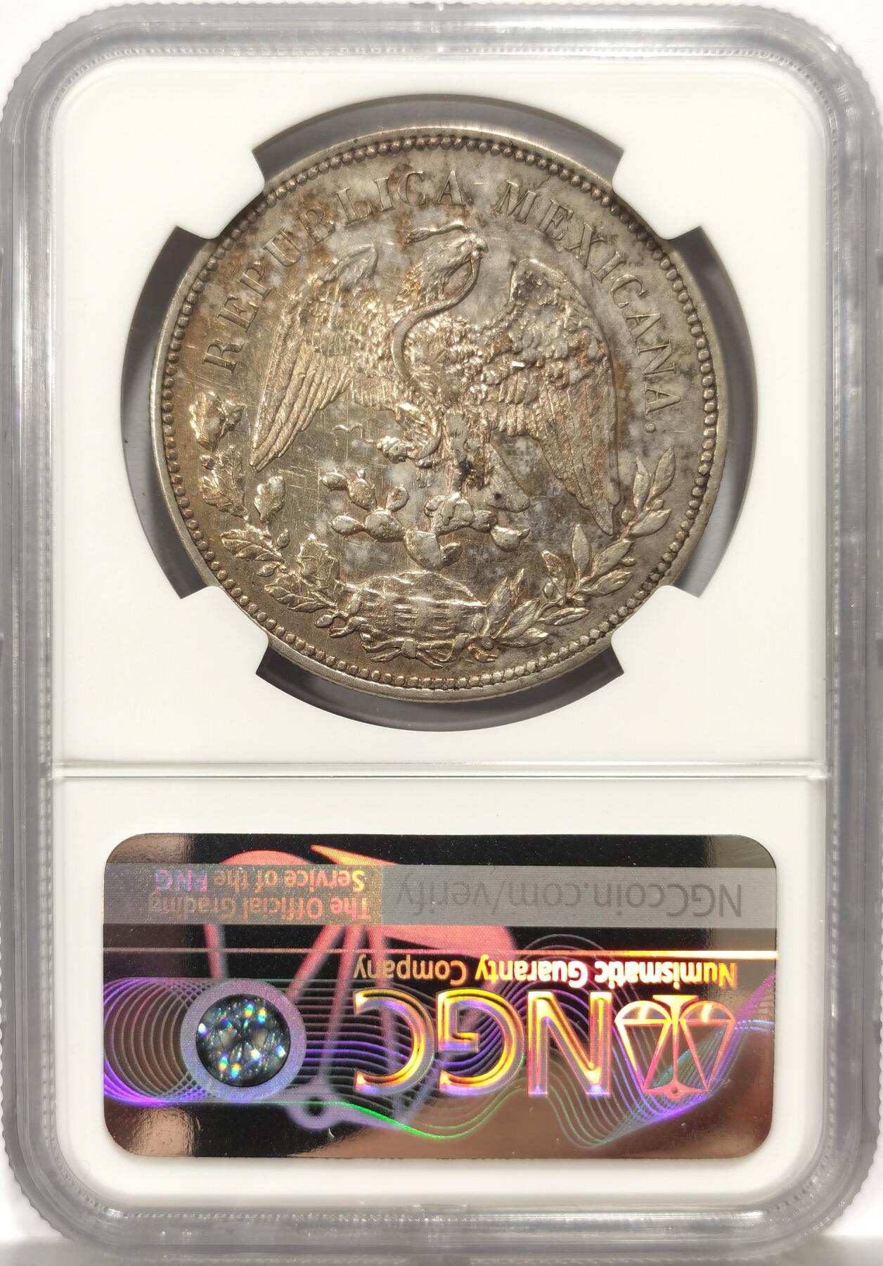 博洋堂世界钱币拍卖第157期（全场包邮） NGC AU 墨西哥1909年MO GV直边鹰洋 带彩无戳好品