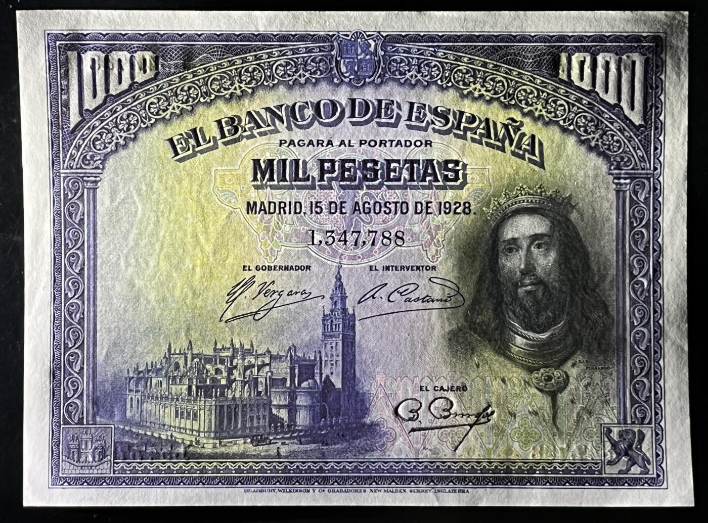 小福收藏拍卖第199期 裸钞场 本期有多张豹子号靓号 瑞士1000法郎 经典提香 毛里求斯首发年大全套 白俄罗斯5000000卢布 苏里南10000盾  爱沙尼亚  苏丹 西班牙 保加利亚 古巴等多国精美纸币 西班牙 1928年1000比塞塔 大方块 双尾88 上边缘1小潮点 unc