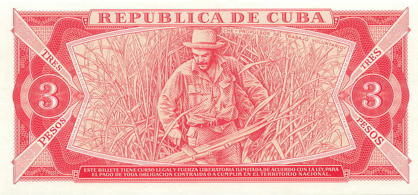 小福收藏拍卖第199期 裸钞场 本期有多张豹子号靓号 瑞士1000法郎 经典提香 毛里求斯首发年大全套 白俄罗斯5000000卢布 苏里南10000盾  爱沙尼亚  苏丹 西班牙 保加利亚 古巴等多国精美纸币 古巴 1988年 3比索 unc