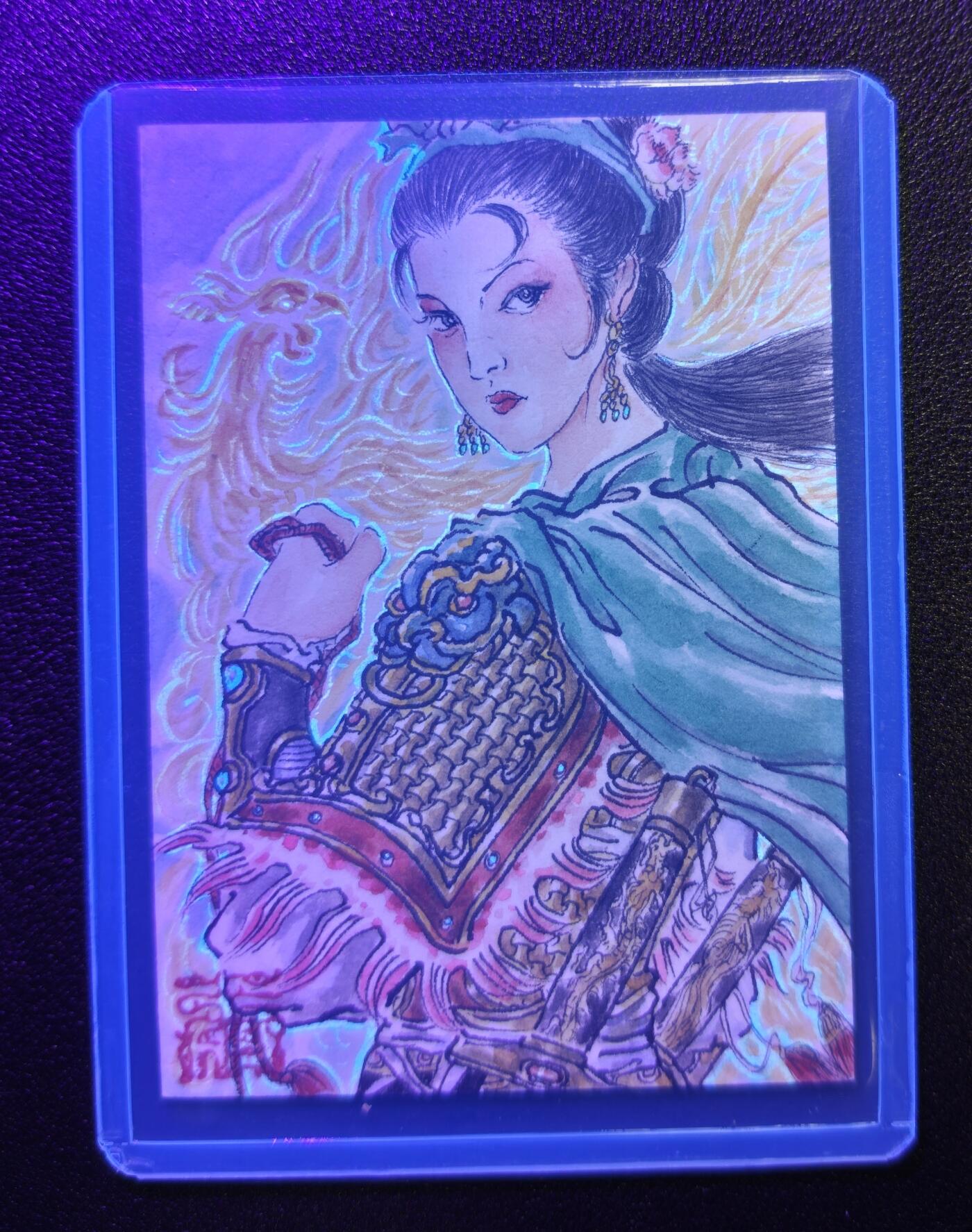 天玑星卡拍第162期《1.19周一截拍》持续收拍收评中 满赠卡需备注 【手绘卡】张先军 扈三娘 手绘卡 卡背题字