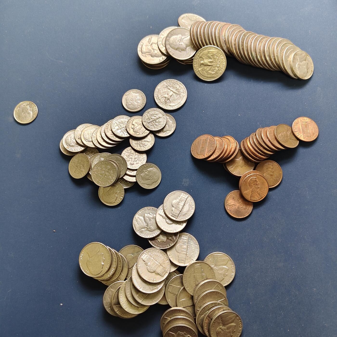 【全场包邮】纯粹捡漏拍495场-持续更新中 【批量】美国各年份各面值散币一批（汇率价约100元，附件仅供参考，具体数量请自行清点）