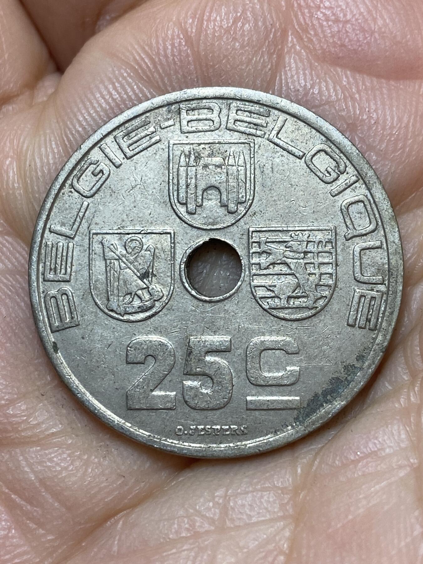 2026年第七场(总第一百七十六场）外国好品散币场(免佣金) 比利时🇧🇪1938年25分(利奥波德三世时期，荷语–法语版)