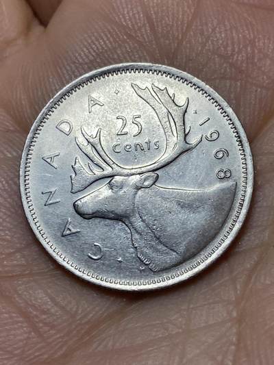 2026年第七场(总第一百七十六场）外国好品散币场(免佣金) - 加拿大🇨🇦1968年25分(伊丽莎白二世中年花冠第三版首发年)