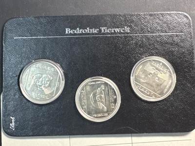 ❤️【币观天下】❤️ 第339期钱币拍卖- 2026.1.16周五晚上6点半场-长期征集拍品 - 匈牙利1985年野生动物1比索3枚黑卡装纪念币带证书淘宝价360