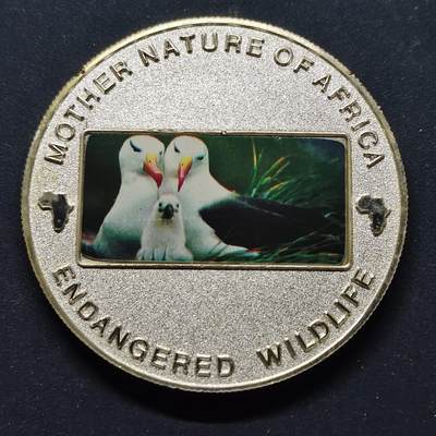 【全场包邮】纯粹捡漏拍494场 - 马拉维2004年10克瓦查濒危动物系列信天翁精制镀银克朗型纪念币
