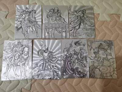 光影卡牌第28期，各家亲签，各家套卡，持续收拍品 - 张建东水浒，线稿粗闪7张，同编号92/99