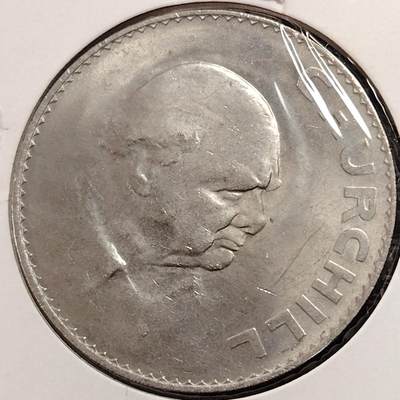 布加迪🐬～世界钱币(上海)🌾第 269 期 /  各国套币和散币 - 英国🇬🇧 1克朗 1965年版 丘吉尔纪念币 38.61mm