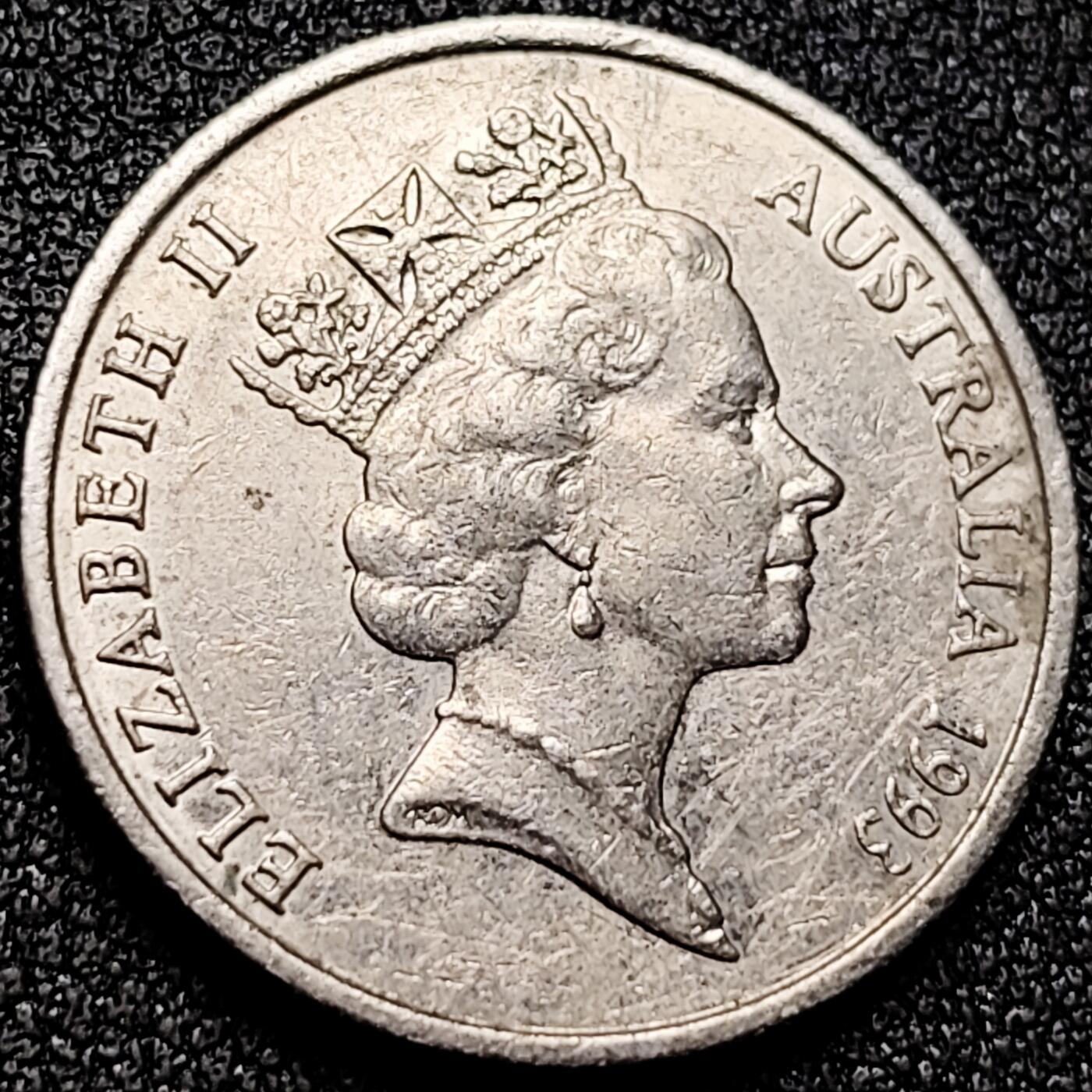 泉币菌-第169场- 精品福利场 英属 澳大利亚1993 10分铜镍币 琴鸟 伊丽莎白二世女王  铜镍币 23.6mm