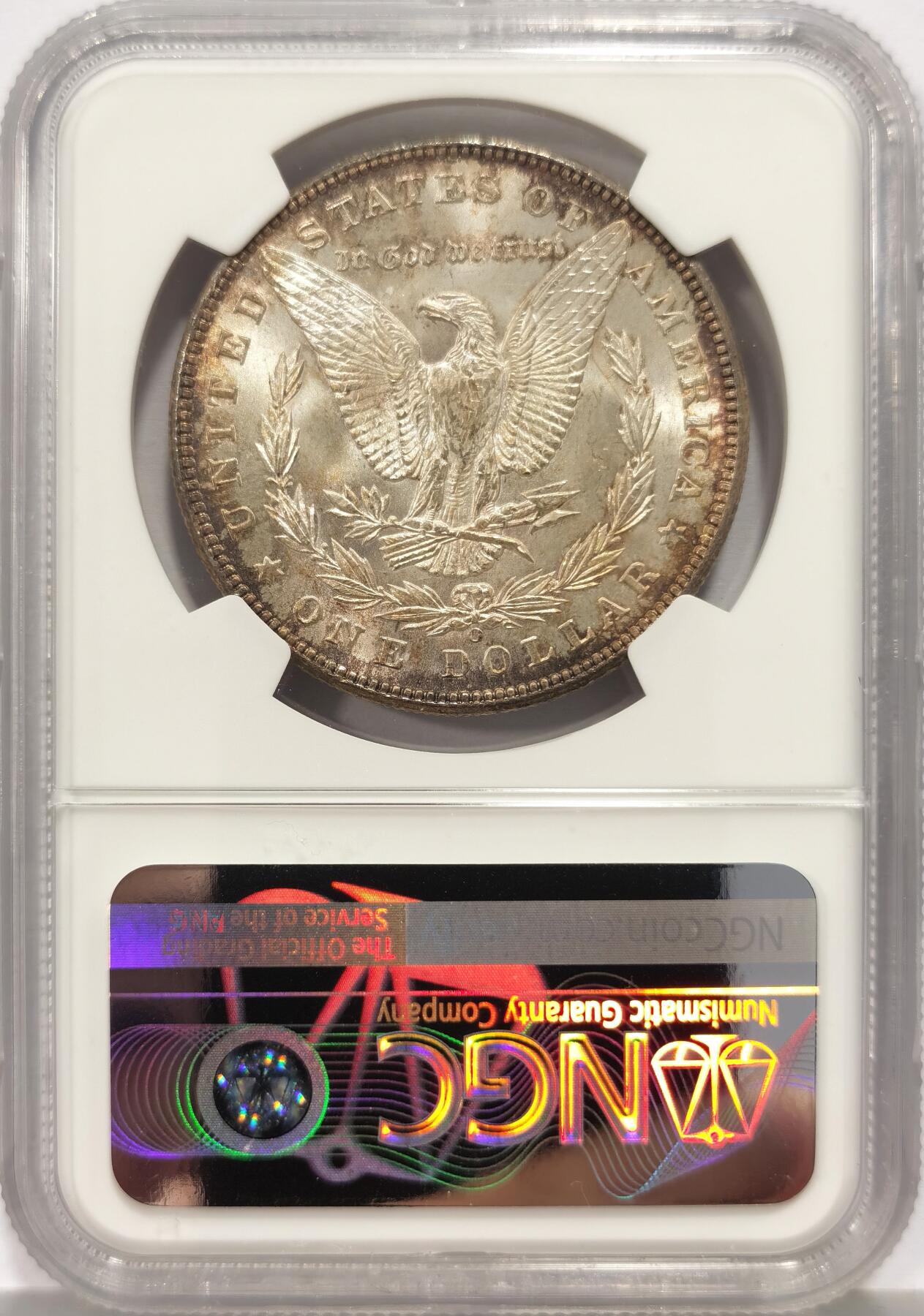 博洋堂世界钱币拍卖第157期（全场包邮） NGC MS66 美国1898 O 摩根 双面五彩包浆