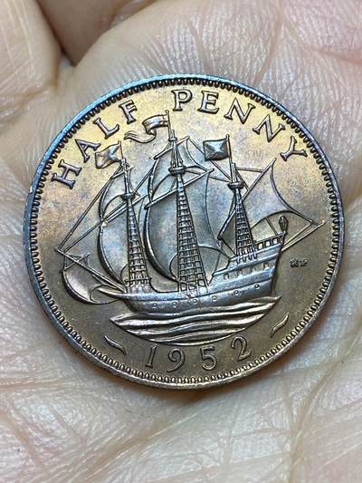 2026年第七场(总第一百七十六场）外国好品散币场(免佣金) - 带光好品–英国🇬🇧1952年半便士(乔治六世逝世年，第二版关门年)