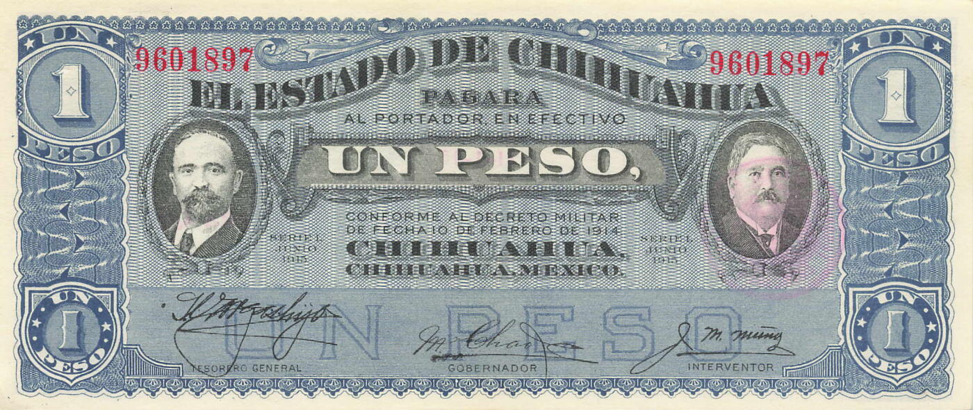 小福收藏拍卖第199期 裸钞场 本期有多张豹子号靓号 瑞士1000法郎 经典提香 毛里求斯首发年大全套 白俄罗斯5000000卢布 苏里南10000盾  爱沙尼亚  苏丹 西班牙 保加利亚 古巴等多国精美纸币 墨西哥 1914年 1比索 首版 背面有红色圆形国库印章 unc