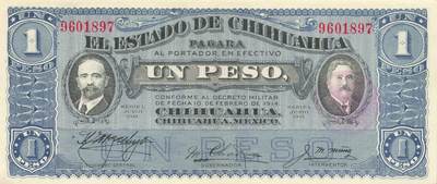 小福收藏拍卖第199期 裸钞场 本期有多张豹子号靓号 瑞士1000法郎 经典提香 毛里求斯首发年大全套 白俄罗斯5000000卢布 苏里南10000盾  爱沙尼亚  苏丹 西班牙 保加利亚 古巴等多国精美纸币 - 墨西哥 1914年 1比索 首版 背面有红色圆形国库印章 unc