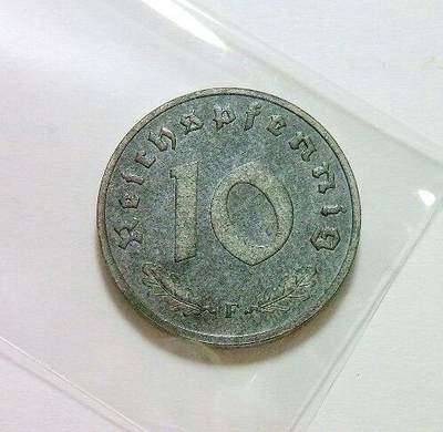 极稀 盟军占德国 1945年F版10芬尼拔毛鹰 精制PROOF版 - 极稀 盟军占德国 1945年F版10芬尼拔毛鹰 精制PROOF版