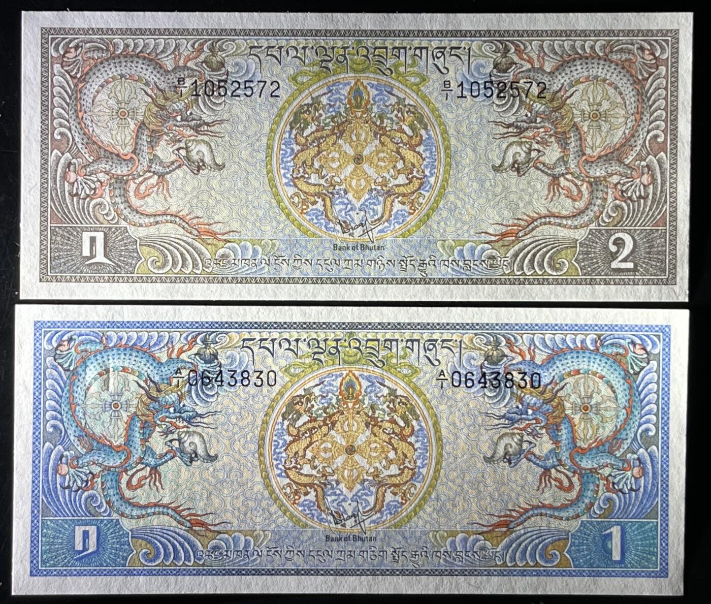 小福收藏拍卖第199期 裸钞场 本期有多张豹子号靓号 瑞士1000法郎 经典提香 毛里求斯首发年大全套 白俄罗斯5000000卢布 苏里南10000盾  爱沙尼亚  苏丹 西班牙 保加利亚 古巴等多国精美纸币 不丹 1981年 1+2努尔特鲁姆 早期长条版 非再版 A/1+B/1首冠 1组2张 unc