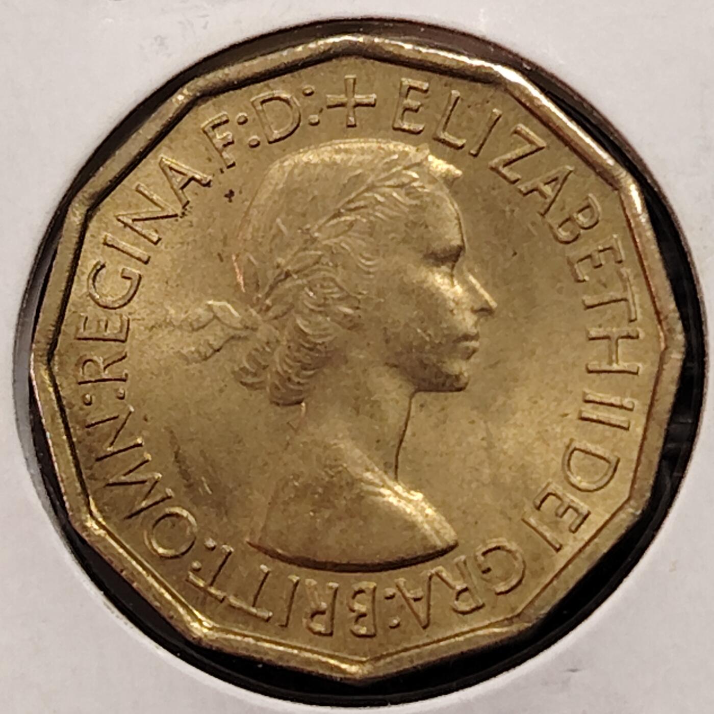 布加迪🐬～世界钱币(上海)🌾第 269 期 /  各国套币和散币 英国🇬🇧 1953年 3便士