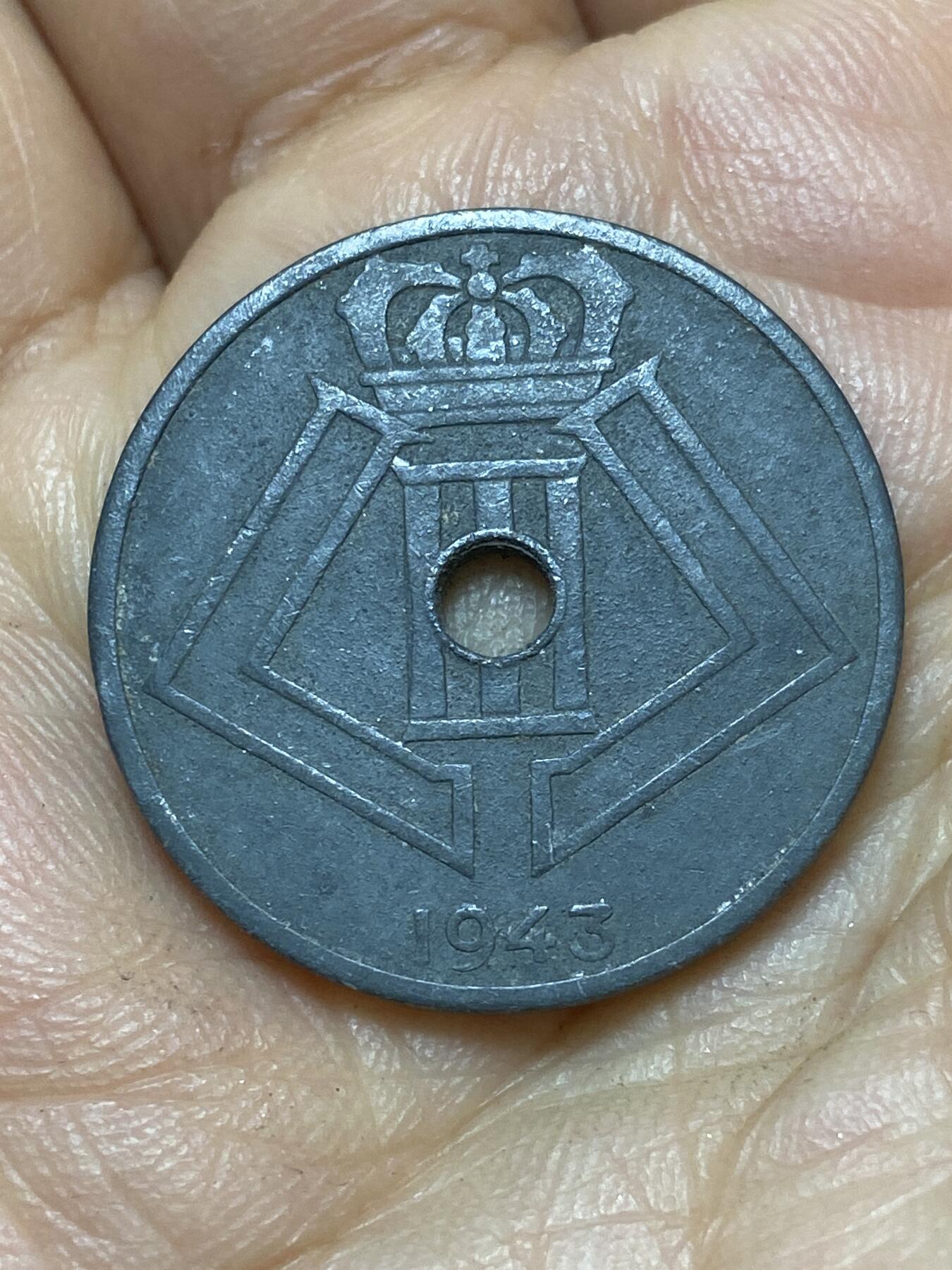 2026年第七场(总第一百七十六场）外国好品散币场(免佣金) 比利时🇧🇪1943年25分(利奥波德三世，二战德国占领时期，法语–荷语版)