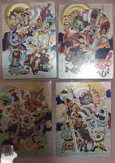 满200包邮！！龙虎卡牌-七二场（满200元包邮，无佣金，每周六结拍，欢迎送拍） - 粗闪4张 山河潮玩 心染 - 四大天王一套