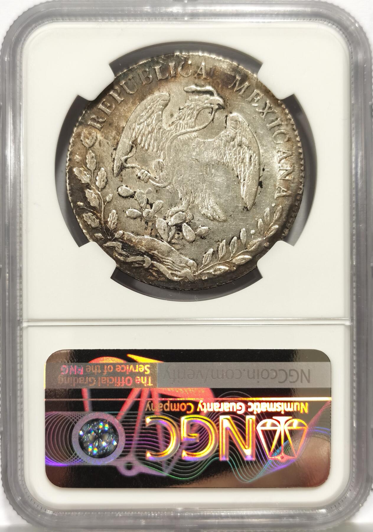 博洋堂世界钱币拍卖第157期（全场包邮） NGC AU 墨西哥1876年CA MM花边鹰洋 黑彩无戳