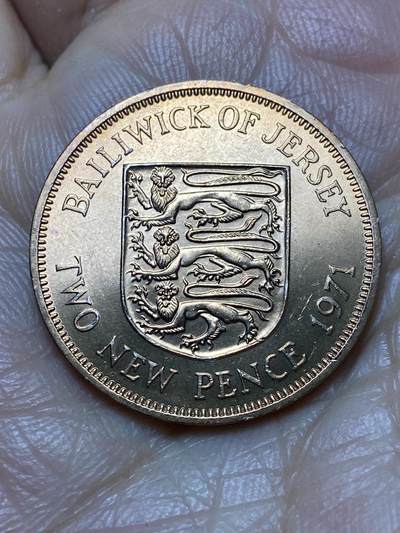 2026年第七场(总第一百七十六场）外国好品散币场(免佣金) - 英属泽西岛🇯🇪1971年2新便士(伊丽莎白二世中年花冠，十进制第一套首发年)